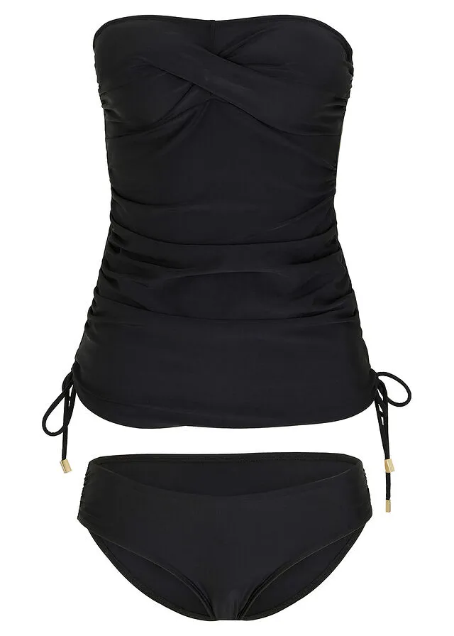 Tankini tipo bandeau (2 piezas) Negro